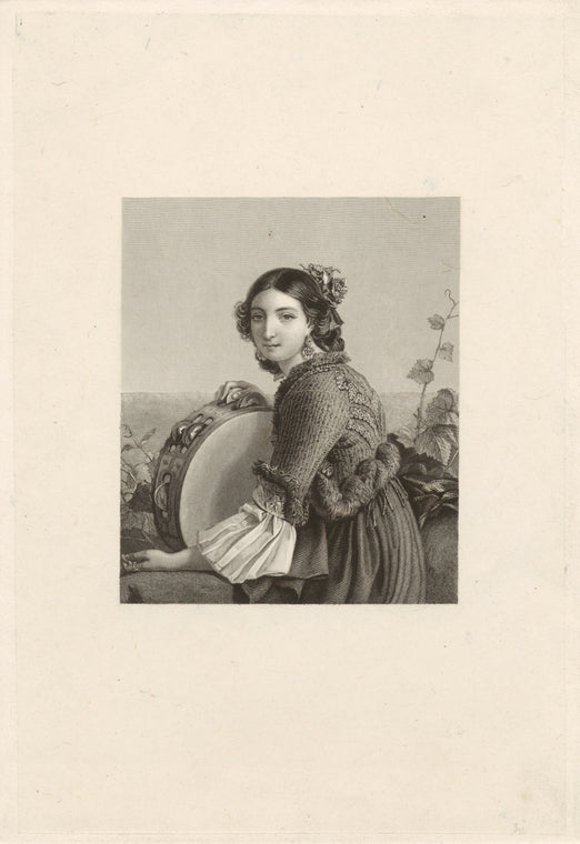 Jeune fille de Sorrente avec un tambourin