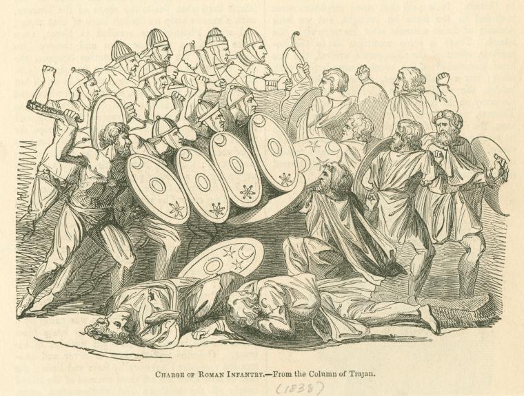 Charge of Roman infantry--from the Column of Trajan