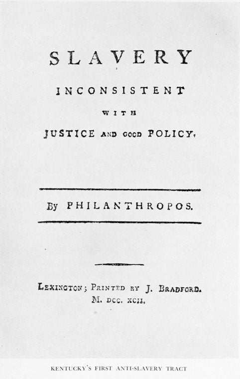 Kentucky's first anti-slavery tract.