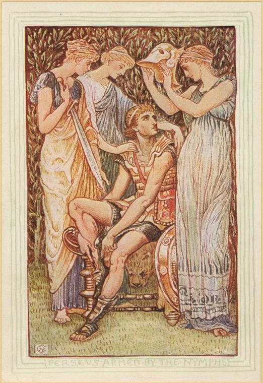Perseus armed by the nymphs