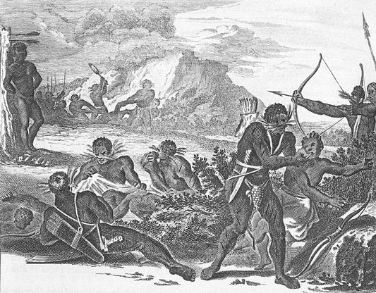 Men with bow and arrows.