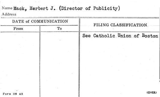 Mack, Herbert J. (Director of Publicity)