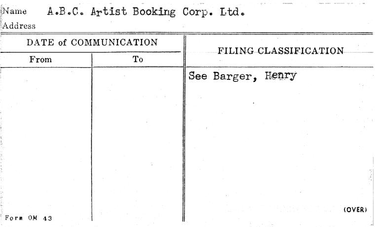 A.B.C. Artist Booking Corp. Ltd.