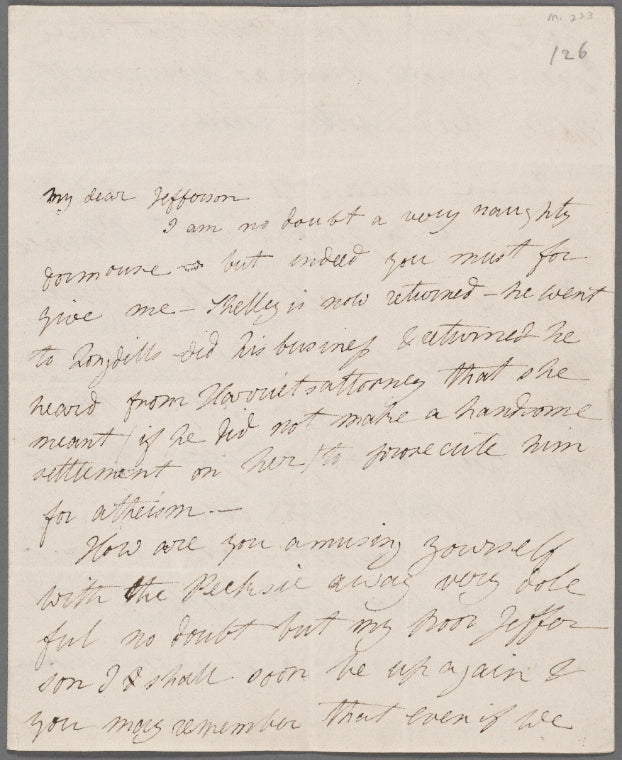Autograph letter signed to Thomas Jefferson Hogg, 25 April 1815
