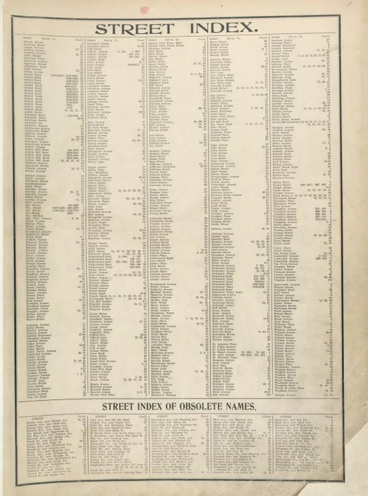 Street Index ; Street Index of Obsolete Names