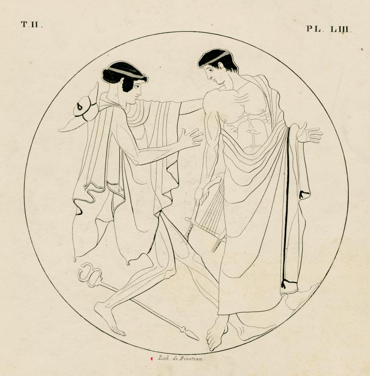 Mercury pursuing Apollo to seize his lyre