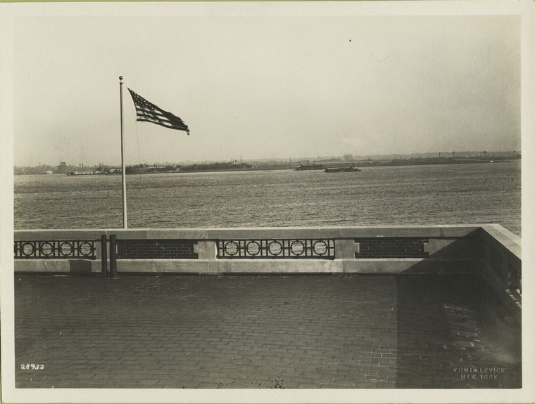 View of harbor from Ellis Island.