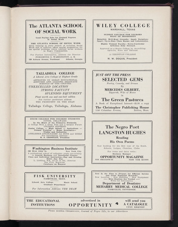 Opportunity: journal of Negro life