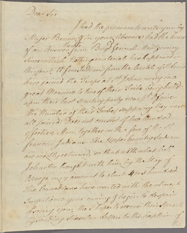 Letter to [Philip Schuyler?]