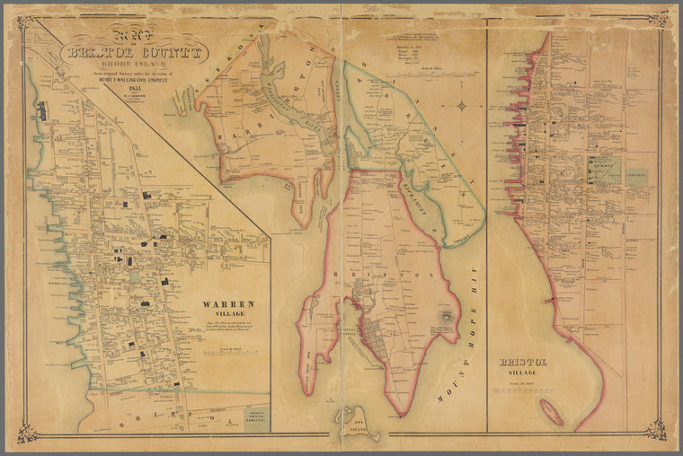 Map of Bristol County, Rhode Island