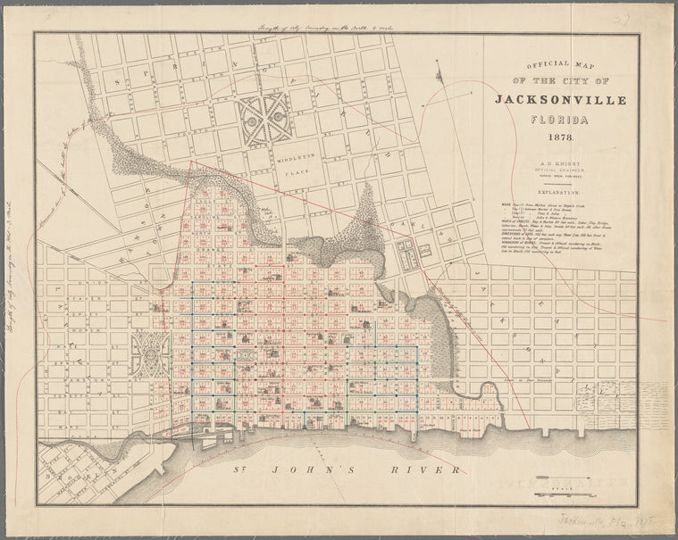 Official map of the city of Jacksonville, Florida, 1878