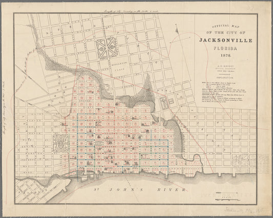 Official map of the city of Jacksonville, Florida, 1878