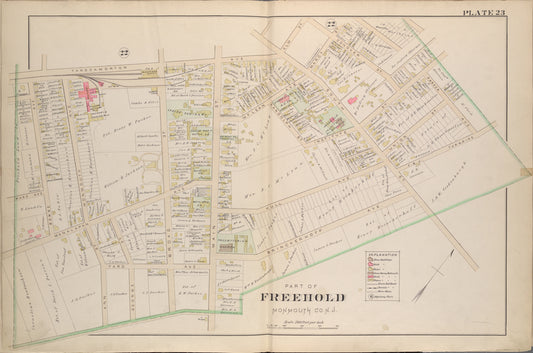 Monmouth County, Double Page Plate No. 23 [Map Bounded by Elm St., Brinckerhaff Ave., Bowne Ave., Throckmorton Ave.]