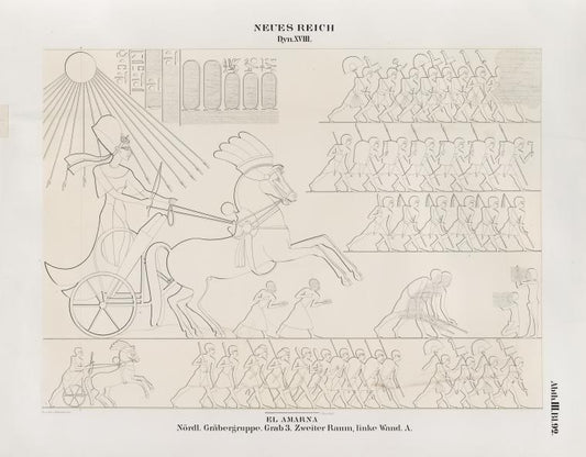 Neues Reich. Dynastie XVIII.  El Amarna [Tell el-Amarna]. Nördliche Gräbergruppe. Grab 3. Zweiter Raum, linke Wand A.