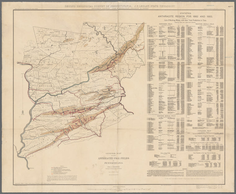 General map of the anthracite coal fields of Pennsylvania