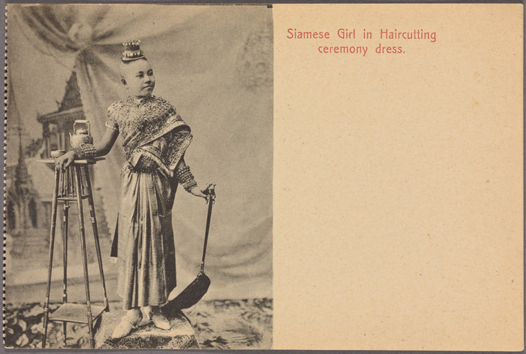 Siamese girl in haircutting ceremony dress.