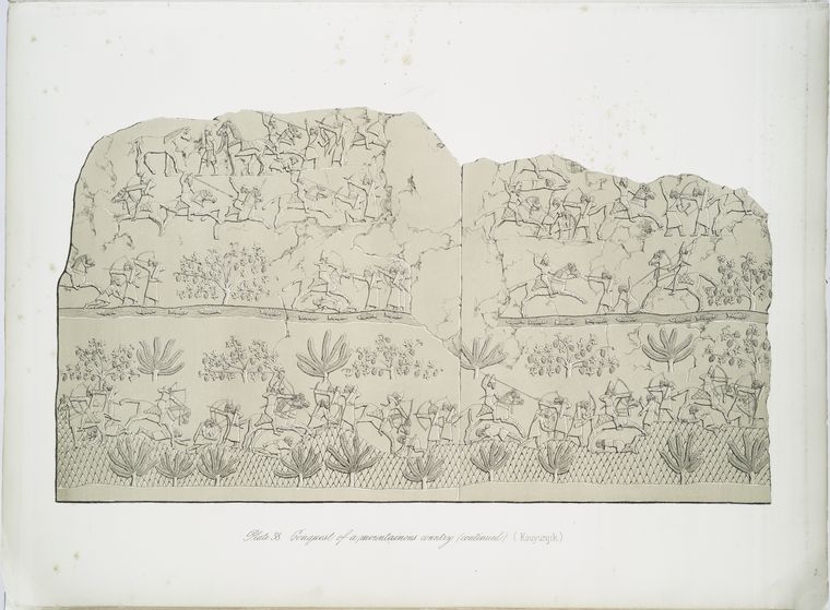 Conquest of a mountainous country (continued). (Kouyunjik) [Quyunjik].