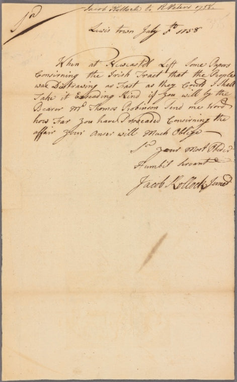 Letter to Richard Peters, Philadelphia