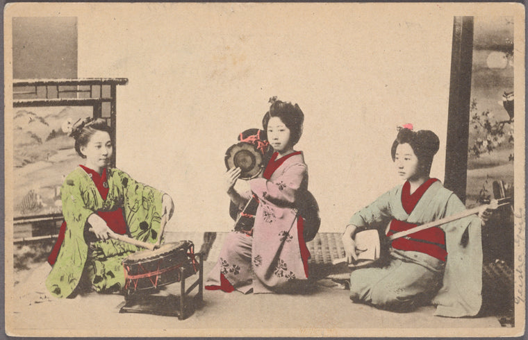 Maiko playing musical instruments.
