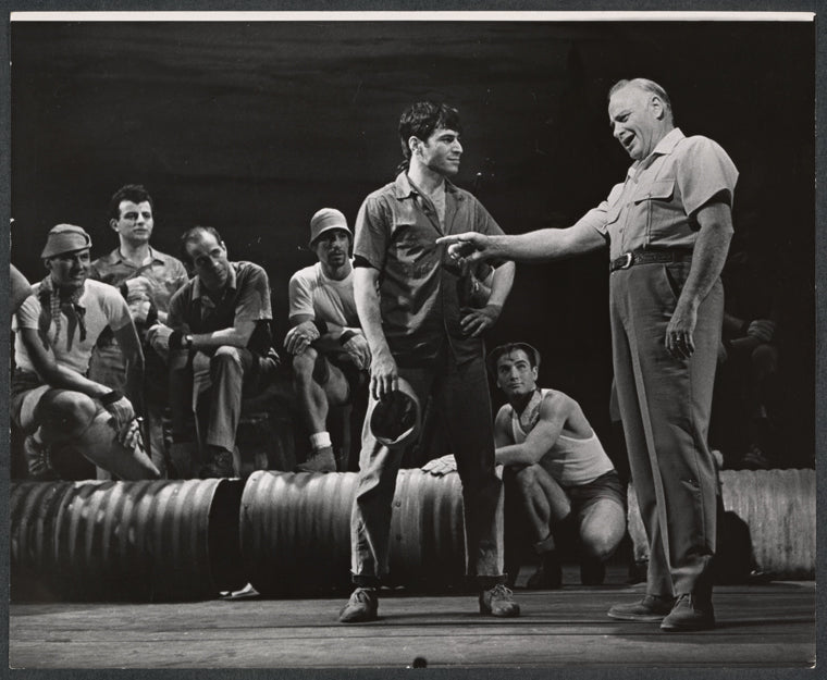 Juki Arkin, Robert Weede [right] and unidentified others in the stage production Milk and Honey