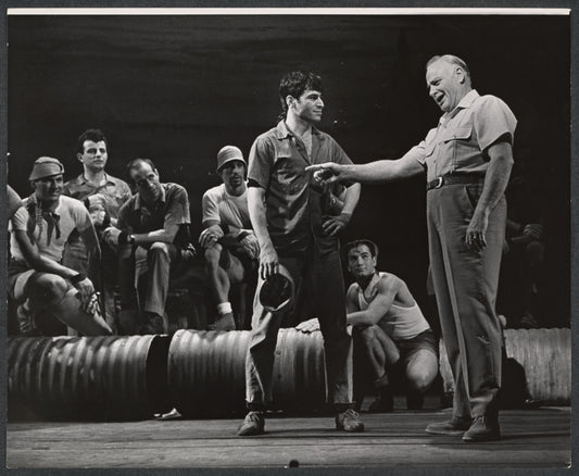 Juki Arkin, Robert Weede [right] and unidentified others in the stage production Milk and Honey