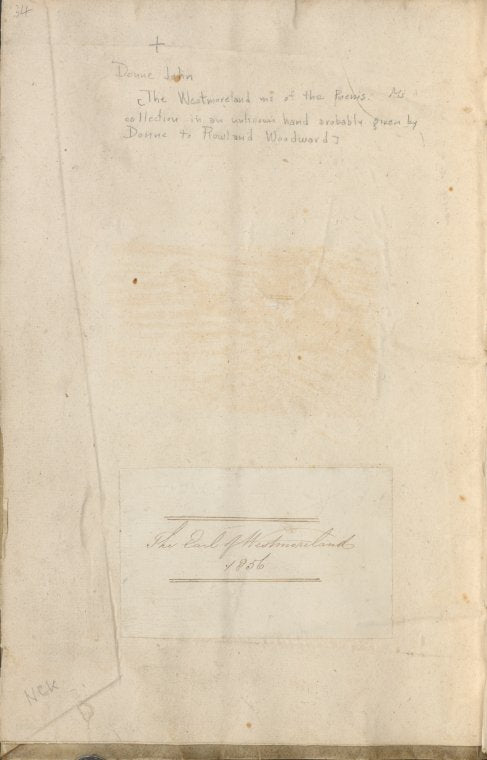The Westmoreland manuscript of the poems of John Donne