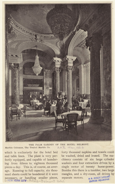The Palm Garden of the Hotel Belmont