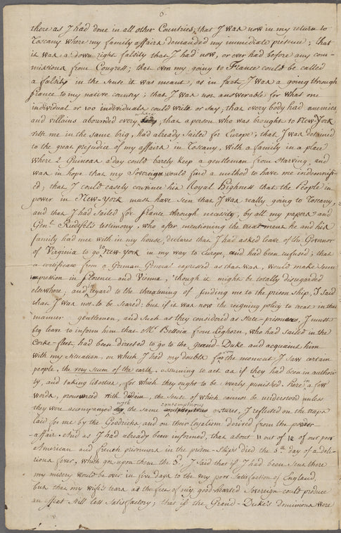 Narrative of Mazzei’s capture and imprisonment by the British