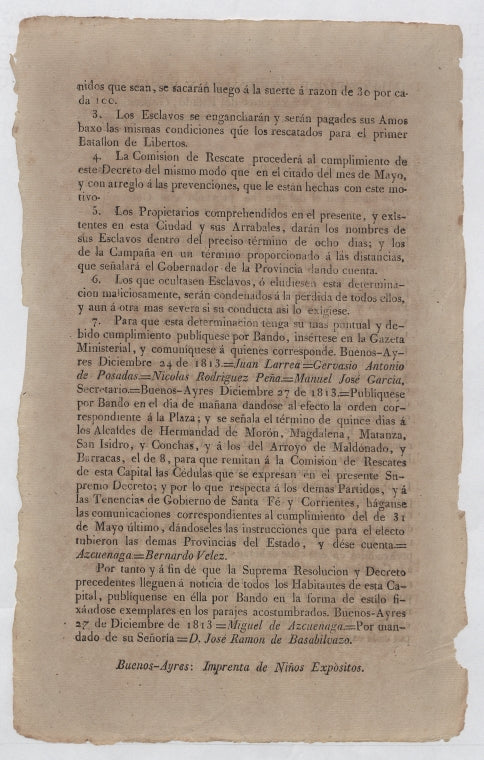 Forced Draft of Slaves into the Armed Forces - Argentina