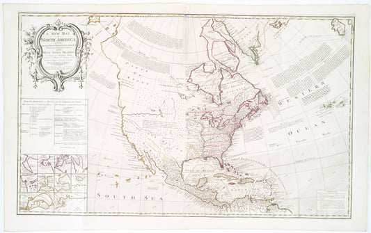 A new map of North America: with the British, French, Spanish, Dutch & Danish dominions on that great continent, and the West India Islands, according to the definitive treaty concluded at Paris 10th February 1763