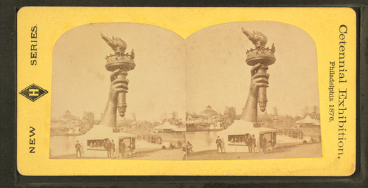 Collossal hand and torch. Bartholdi's statue of "Liberty."