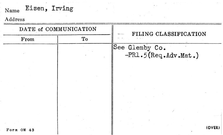 Eisen, Irving
