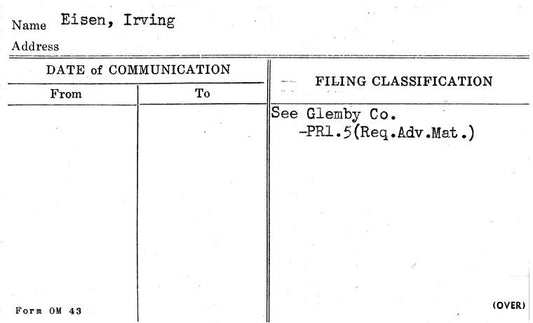 Eisen, Irving