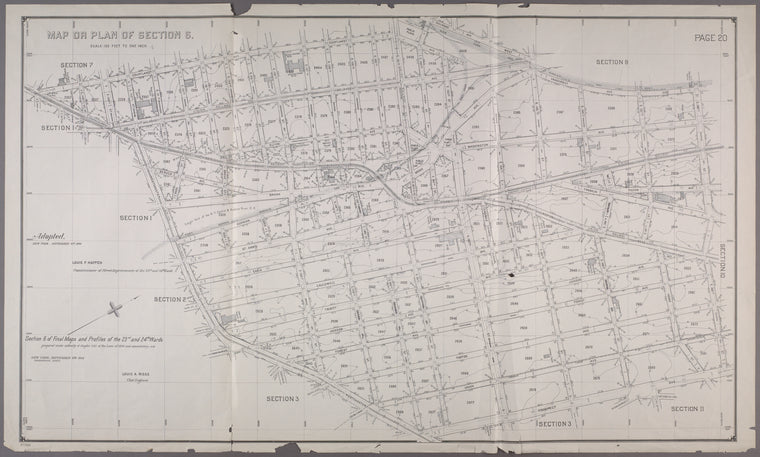 Map or Plan of Section 6. [Bounded by Courtlandt Avenue, New York and Harlem Railroad, E. 168th Street, Prospect Avenue and Westchester Avenue.]