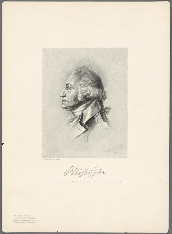 George Washington [signature]. From a painting made in November, 1798, by C.V.F. de Memin (last known original portrait of Washington)