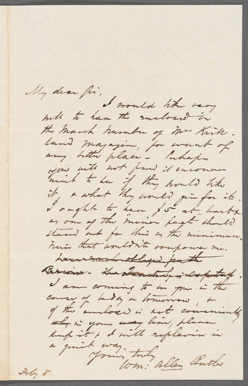 Letter to Evert A. Duyckinck written July 8th