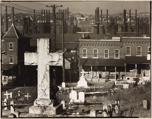 Bethlehem graveyard and steel mill. Pennsylvania