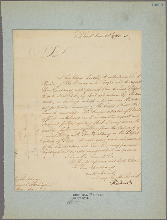 Letter to General George Washington [Newburgh, N. Y.]