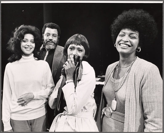 Ellen Holly, James Earl Jones, Josephine Premice, and Gloria Foster during rehearsal for the stage production The Cherry Orchard