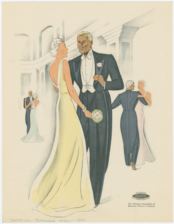 Couple dancing in evening dress