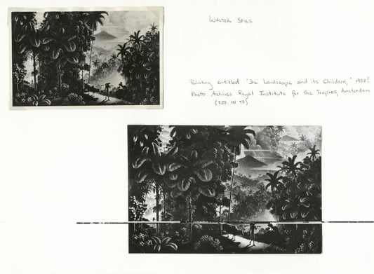 Painting by Walter Spies entitled "The landscape and its children," 1938?