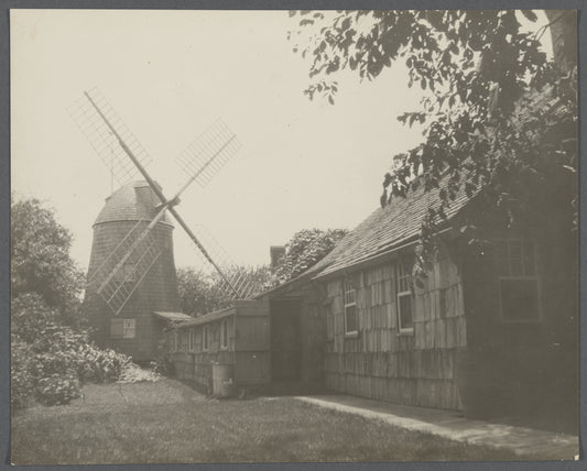 Windmill at John Howard Payne house. Main Street.  East Hampton