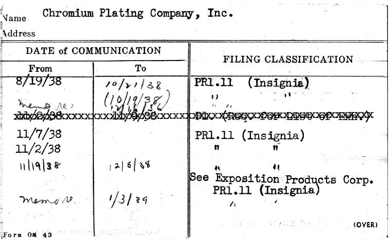 Chromium Plating Company, Inc.
