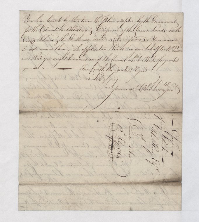 Letter to John Harvey re: Agreement to purchase Rochambard Estate
