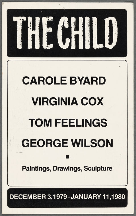 Leaflet announcing "The Child: Paintings, Drawings, Sculpture" exhibition at Gallery 62