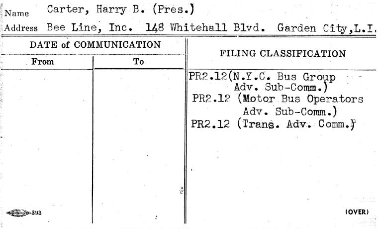 Carter, Harry B. (Pres.)