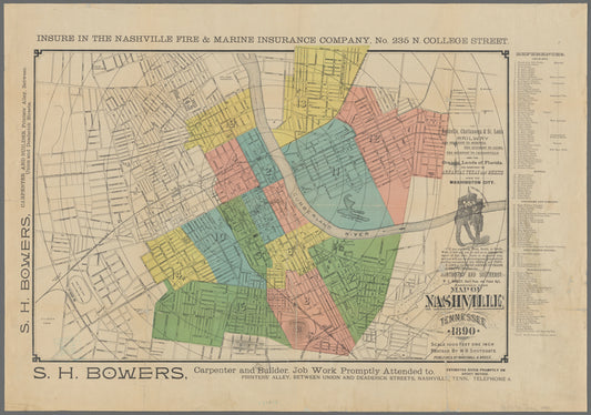 Map of Nashville, Tennessee