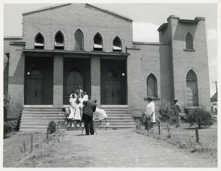 The ushers of a negro church have their photograph taken to be sold in order to raise money for the church. Durham, North Carolina. May 1940.