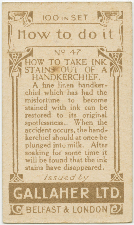 How to take ink stains out a handkerchief.