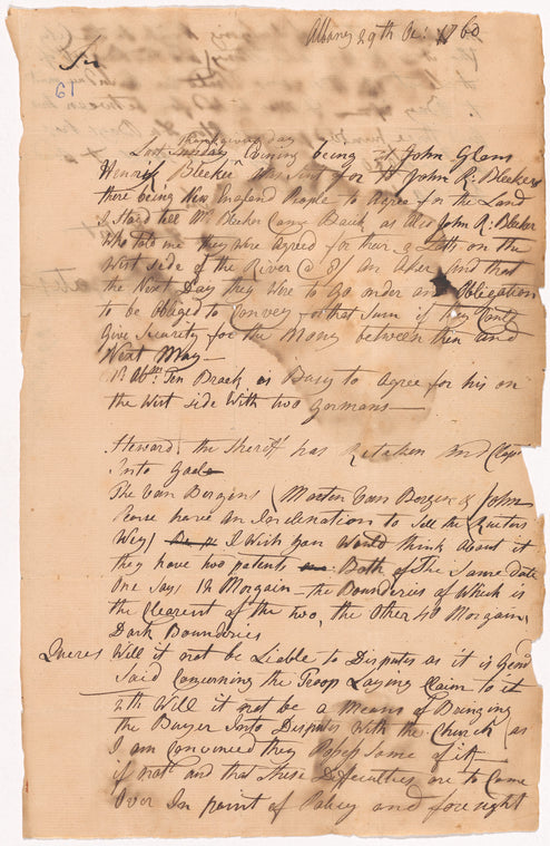 Yates, Abraham, Junr., addressed to "Sir."